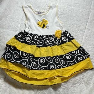 Girls Ann Loren Bumble Bee Rumba Tunic & Capri 2pc set sz 9/10